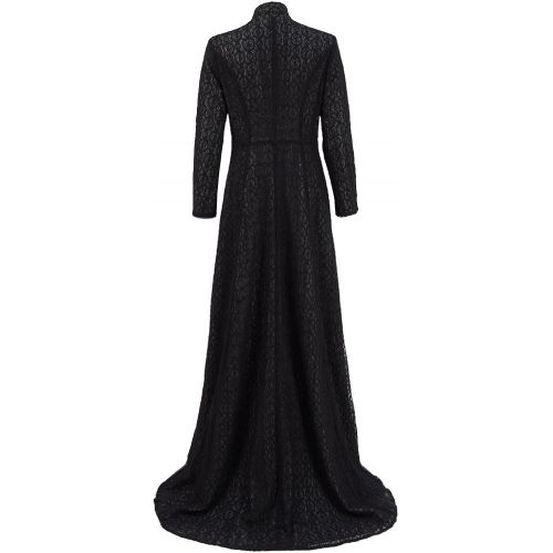  VOSTE Cersei Costume Halloween Cosplay Party Show Queen Black Long Dress for Women