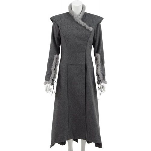  VOSTE Daenerys Targaryen Cosplay Costumes Mother of Dragons Queen Fleece Dress Winter Outwear Coat