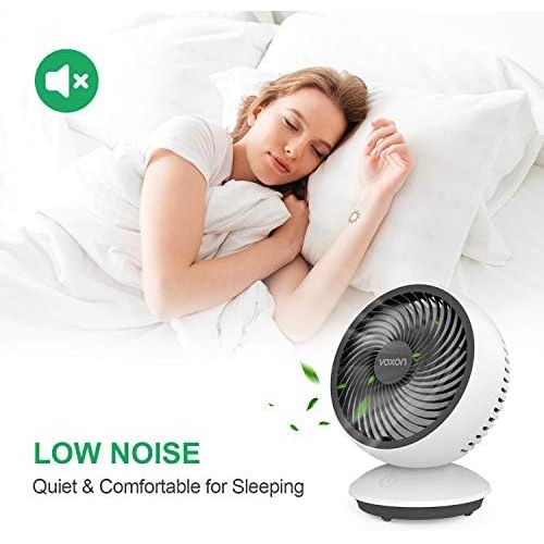  [아마존베스트]VOXON Turbo Fan, 3 Speed Settings Powerful Table Fan Automatic Oscillating Table Fan Air Circulator for Bedroom Living Room Office Table Fans