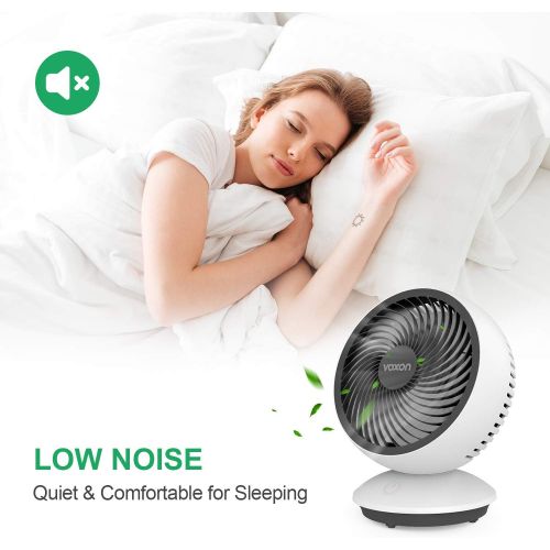  [아마존베스트]VOXON Turbo Fan, 3 Speed Settings Powerful Table Fan Automatic Oscillating Table Fan Air Circulator for Bedroom Living Room Office Table Fans