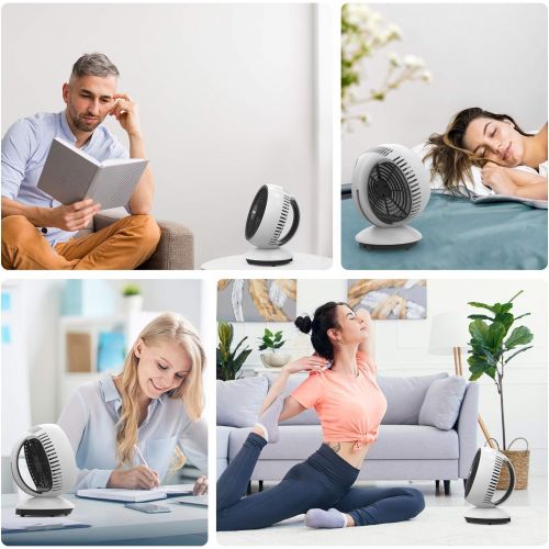  [아마존베스트]VOXON Turbo Fan, 3 Speed Settings Powerful Table Fan Automatic Oscillating Table Fan Air Circulator for Bedroom Living Room Office Table Fans