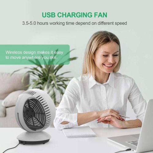  [아마존베스트]VOXON Turbo Fan, 3 Speed Settings Powerful Table Fan Automatic Oscillating Table Fan Air Circulator for Bedroom Living Room Office Table Fans