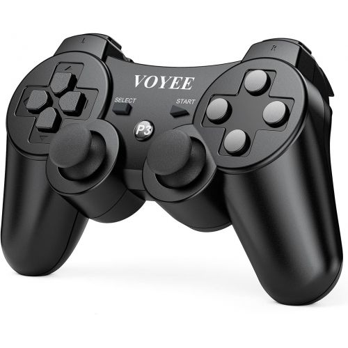  [아마존베스트]VOYEE Controller Replacement for Sony Original PS3 Controller, Wireless Controller Gamepad with Upgraded Joystick Compatible with Sony Playstation 3 (Black)