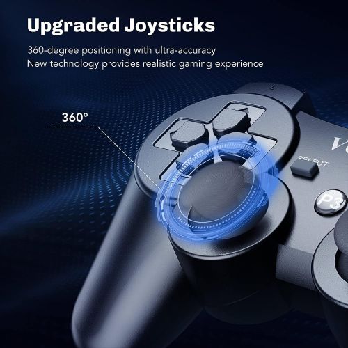  [아마존베스트]VOYEE Controller Replacement for Sony Original PS3 Controller, Wireless Controller Gamepad with Upgraded Joystick Compatible with Sony Playstation 3 (Black)