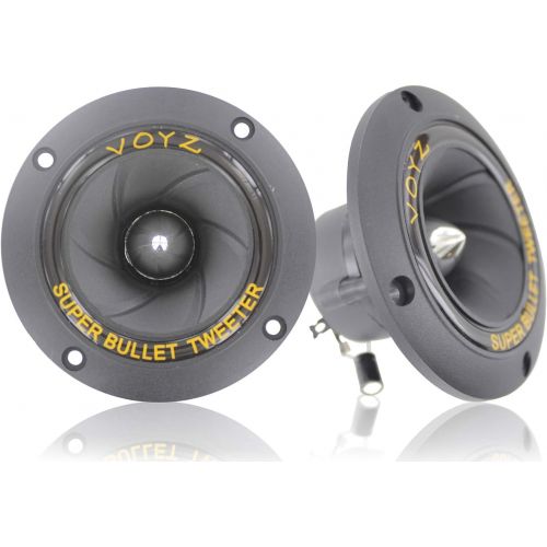  [아마존베스트]VOYZ 400 Watt 3.5” Piezo Super Horn Tweeters Aluminum Diaphragm 4-8 ohms 1 Pair (2pcs) (PET-1919)