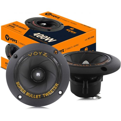  [아마존베스트]VOYZ 400 Watt 3.5” Piezo Super Horn Tweeters Aluminum Diaphragm 4-8 ohms 1 Pair (2pcs) (PET-1919)