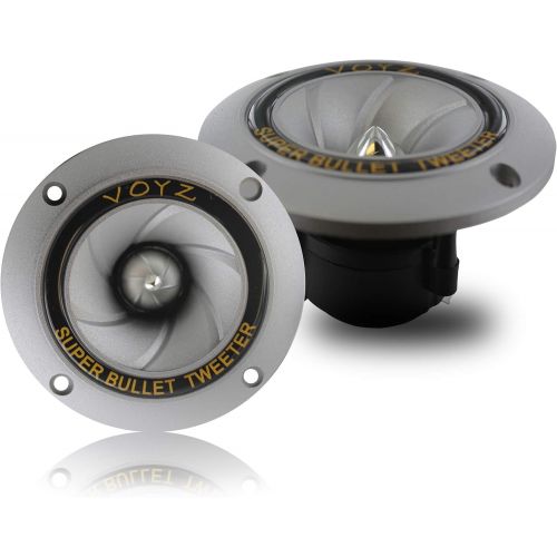  [아마존베스트]VOYZ 400 Watt 3.5” Piezo Super Horn Tweeters Aluminum Diaphragm 4 - 8 ohms 1 pair (2pcs) Gray (PET-1918)