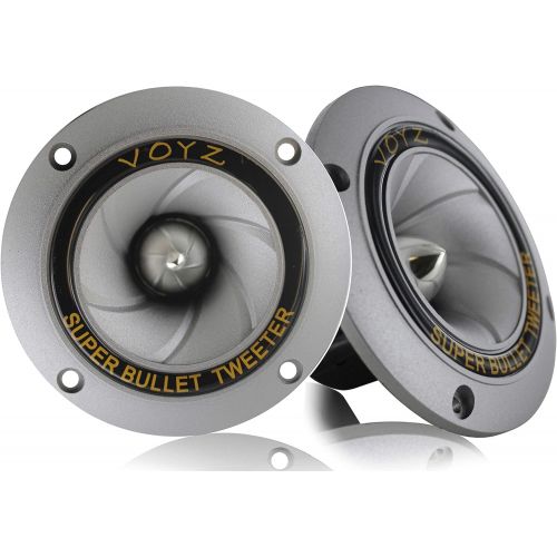  [아마존베스트]VOYZ 400 Watt 3.5” Piezo Super Horn Tweeters Aluminum Diaphragm 4 - 8 ohms 1 pair (2pcs) Gray (PET-1918)