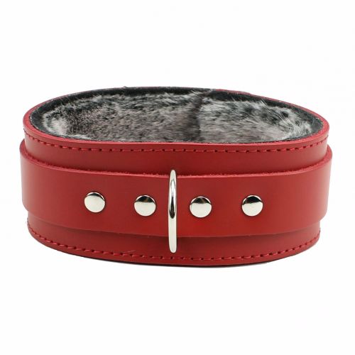  VP Leather Atlas Collar and Leash Handcrafted Premium Latigo Leather Faux Fur Lining