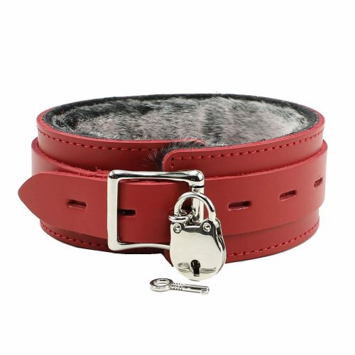  VP Leather Atlas Collar and Leash Handcrafted Premium Latigo Leather Faux Fur Lining