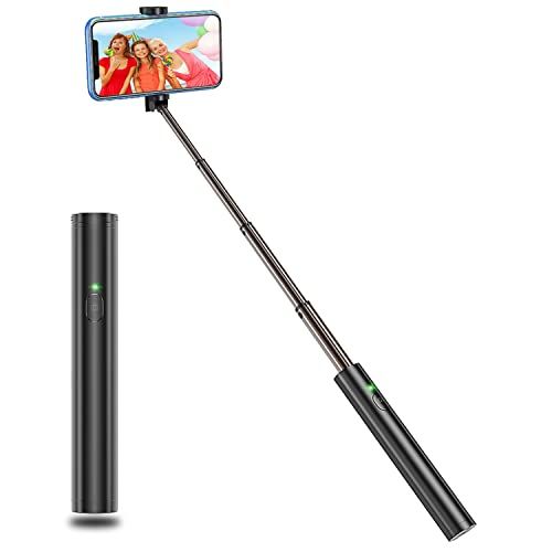  Vproof Selfie Stick Bluetooth, Lightweight Aluminum All in One Extendable Selfie Sticks Compact Design, Compatible with iPhone 13 /13 Pro Max/12 Pro/12/11 Pro Max/11 Pro/11/XS Max,