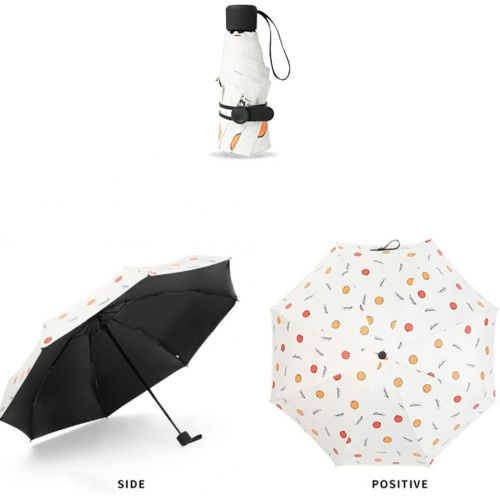  V-parasol Lightweight Mini Umbrella Folding Travel Umbrella Small Fold Pocket Umbrella, Sunblock Sense of Stylish -White 20x7cm