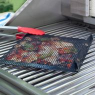 VQP Grill Mat, Reusable Non-Stick BBQ Mesh Grilling Bag Mat Pad Baking Sheet Meshes Portable Outdoor Picnic Cooking Barbecue Mat Tool Sets(2)