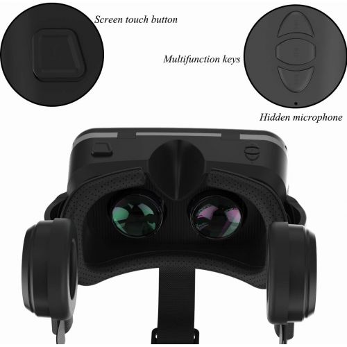  [아마존베스트]VR Headset,Virtual Reality Headset,VR SHINECON 3D Glasses for TV, Movies & Videal o Gam VRes - VirtuReality Glasses VR Goggles for iPhone, Android and Other Phones Within 4.7-6.0 i