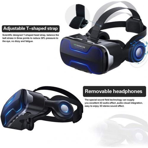  [아마존베스트]VR Headset,Virtual Reality Headset, VR SHINECON 3D VR Glasses for TV, Movies & Video Games - Virtual Reality Glasses VR Goggles for iPhone, Android and Other Phones Within 4.7-6.0