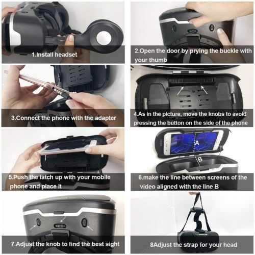  [아마존베스트]VR Headset,Virtual Reality Headset, VR SHINECON 3D VR Glasses for TV, Movies & Video Games - Virtual Reality Glasses VR Goggles for iPhone, Android and Other Phones Within 4.7-6.0