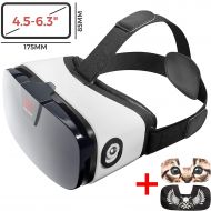 VR Headset - Virtual Reality Goggles by VR WEAR 3D VR Glasses for iPhone 6/7/8/Plus/X & S6/S7/S8/S9/Plus/Note and Other Android Smartphones with 4.5-6.5 Screens + 2 Stickers