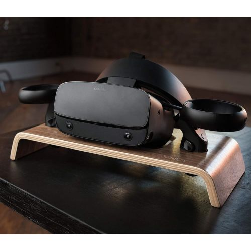  [아마존베스트]VRGE - Premium Walnut Veneer Wood Storage Stand for Oculus Quest 2 - Rift - Rift S - VR Headset and Controllers