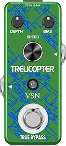 VSN Guitar Tremolo Effect Pedal of Classic Trelicopter Effects Tremolo Pedals for Electric Guitar Effect True Bypass