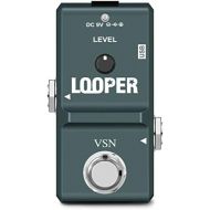 VSN Looper Pedal，48K Looper Electric Guitar Effect Loop Pedal 10 Minutes of Looping Unlimited Overdubs USB Port True Bypass