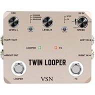 VSN Twin Looper Electric Guitar Effect Pedal Loop Station 11 Types of Play with 10 Minutes of Recording Time