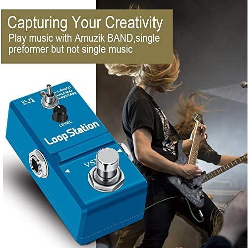  VSN Looper Pedal Electric Guitar Effect Looping Record for 10 Minutes and Mini Size Loops 3 Mode TF Card Transmission Port