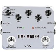 VSN Guitar Delay Pedal Time Maker 11 Types of Ultimate Delay Pedals Bass Guitar Effect Pedal with Tap Tempo True Bypass