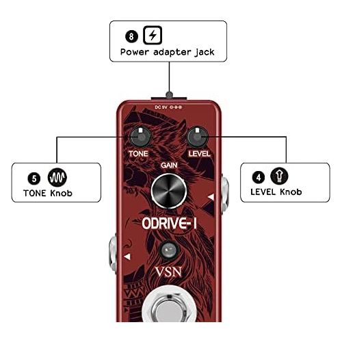  VSN Blues Drive Classical Electric Vintage Overdrive Guitar Effect Pedal True Bypass