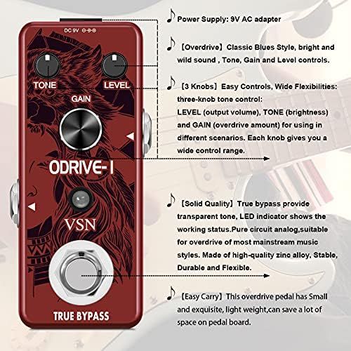  VSN Blues Drive Classical Electric Vintage Overdrive Guitar Effect Pedal True Bypass