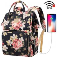 [아마존 핫딜] [아마존핫딜]VSNOON Laptop Backpack,15.6 Inch Stylish College School Backpack with USB Charging Port,Water Resistant Casual Daypack Laptop Backpack for Women/Girls/Business/Travel (Flower Pattern)