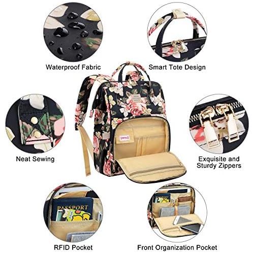  [아마존베스트]VSNOON Laptop Backpack,15.6 Inch Stylish College School Backpack with USB Charging Port,Water Resistant Casual Daypack Laptop Backpack for Women/Girls/Business/Travel (Flower Pattern)