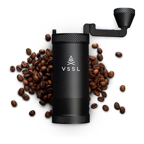  Java Manual Coffee Grinder, 20 Gram Capacity, Stainless Steel Burr, 50 Settings, Tusk White