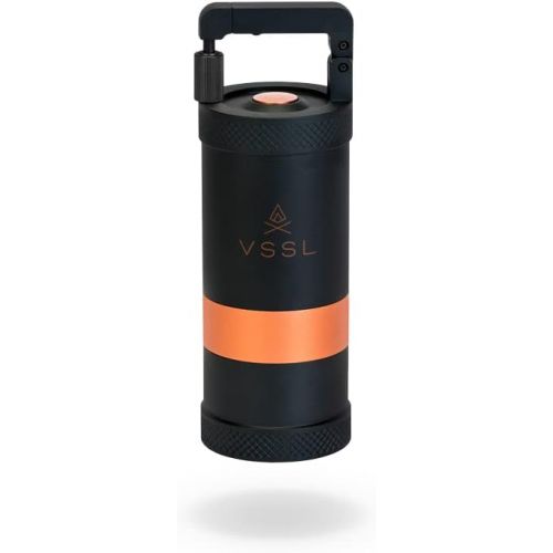  VSSL JAVA Manual Hand Coffee Grinder. 50 adjustable grind settings for Aeropress, French Press, Drip Coffee, Espresso with best-in-class stainless steel burrs. 20g grind capacity.