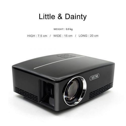  VSTM Mini Projector 1800 Lumens Portable Video LED Projector Support 1080P HDMI USB VGA AV, Home Cinema TV Laptop Game Smartphone with HDMI Cable (black)
