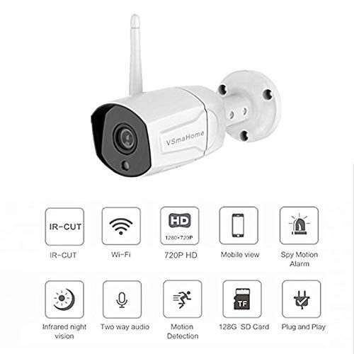  VSmaHome Outdoor Wireless IP Camera Waterproof Smart Cloud Camera HD 720P Outdoor IP66 Weatherproof Camera Two Way Talk Night Vision Motion Detection