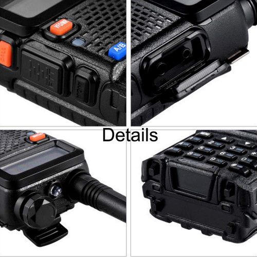  VTMOBILEAGE Walkie Talkie UV-5R Dual Band Two Way Radio Handheld Long Range CB HAM Radio FM Transceiver VHFUHF 136-174400-520MHz Amateur Radio Anti-Slip Portable Rechargeable Bla