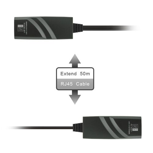  VTOP V.TOP USB 2.0 Network Extender Over RJ45 Cat5 /Cat6 /Cat7 Ethernet Driver-Free Version Adapter for Windows 10 / Mac OS 10.12 / Ubuntu (50 Meters)