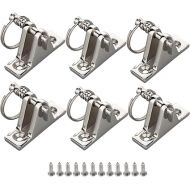 6 Pack Bimini Top 90°Deck Hinge with Pin and Ring, 316 Stainless Steel, Free Installation Screws