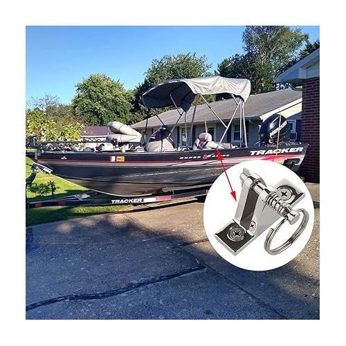  6 Pack Bimini Top 90°Deck Hinge with Pin and Ring, 316 Stainless Steel, Free Installation Screws