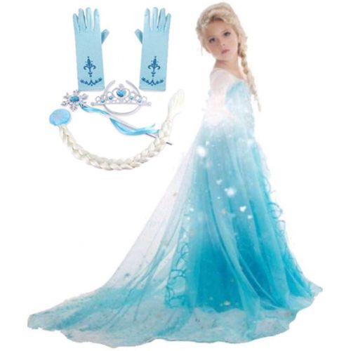  VU ROUL Halloween Frozen Inspired Dress Princess Costumes for Girls Queen Dress