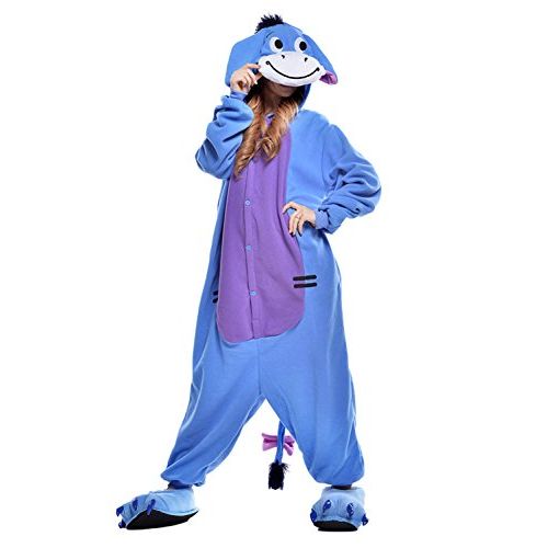  할로윈 용품VU ROUL Halloween Costume Animal Pajamas Eeyore Onesie Adult Pajamas Blue