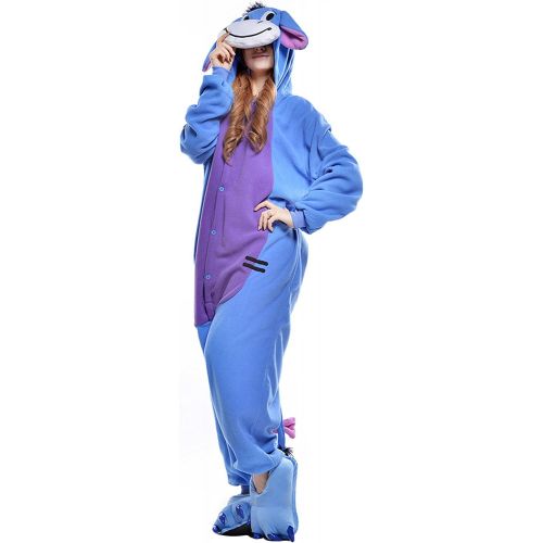  할로윈 용품VU ROUL Halloween Costume Animal Pajamas Eeyore Onesie Adult Pajamas Blue