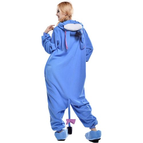  할로윈 용품VU ROUL Halloween Costume Animal Pajamas Eeyore Onesie Adult Pajamas Blue