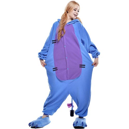  할로윈 용품VU ROUL Halloween Costume Animal Pajamas Eeyore Onesie Adult Pajamas Blue