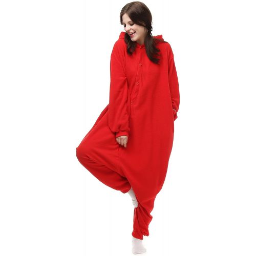  할로윈 용품VU ROUL Halloween Costume Red Bird Onesie Pajamas Soft Plush Pyjamas