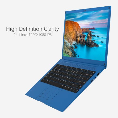  [아마존베스트]Laptop 14 inch, VUCATIMES 14 FHD Laptop, Intel Celeron Quad-Core, 6GB RAM 128GB SSD, Dual Band Wi-Fi Laptop Computer, Removable Webcam, Numeric Keypad, Blue