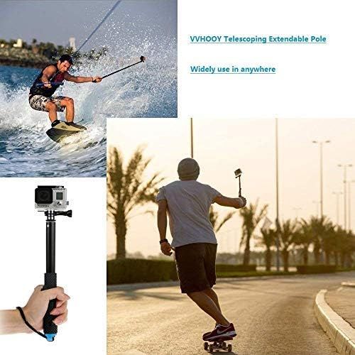  [아마존베스트]VVHOOY Waterproof Selfie Stick Extendable 11.25-37inch Handheld Aluminum Telescopic Pole Monopod Compatible with Gopro Hero 8 7 6,AKASO EK7000,Brave 4,V50,Crosstour,Victure,Campark