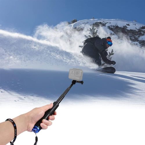  [아마존베스트]VVHOOY Waterproof Selfie Stick Extendable 11.25-37inch Handheld Aluminum Telescopic Pole Monopod Compatible with Gopro Hero 8 7 6,AKASO EK7000,Brave 4,V50,Crosstour,Victure,Campark