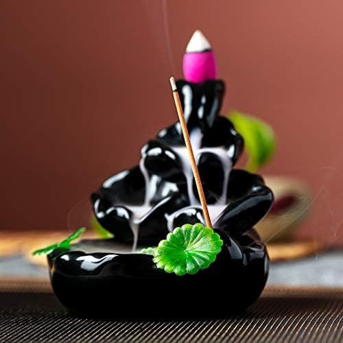  VVMONE Spring Backflow Incense Burner Waterfall Incense Holder for Home Decor Aromatherapy Ornament