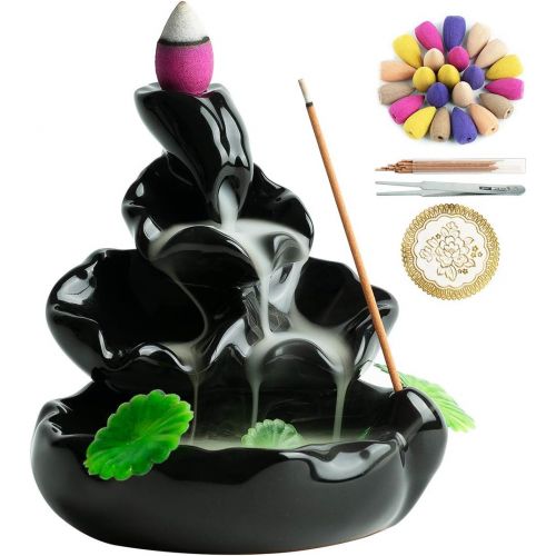  VVMONE Spring Backflow Incense Burner Waterfall Incense Holder for Home Decor Aromatherapy Ornament